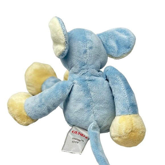 Gund Griffen Baby Blue Plush Mouse Stuffed Toy Weighted Legs 60169 9 Inch 2019 - Picture 3 of 9
